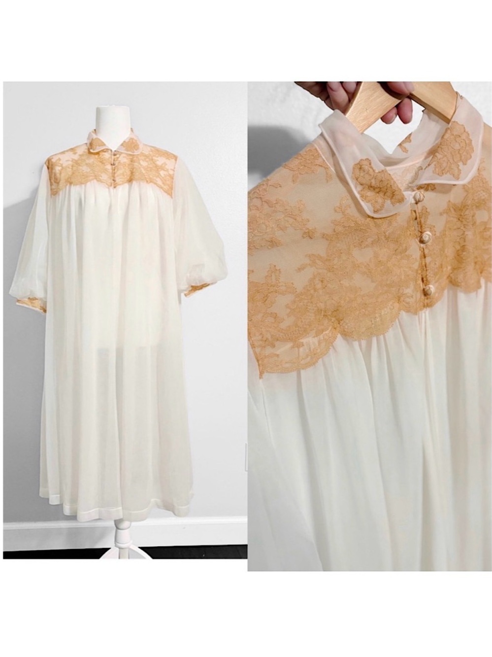 Vintage Open Nightgown Lingerie Dress Topper